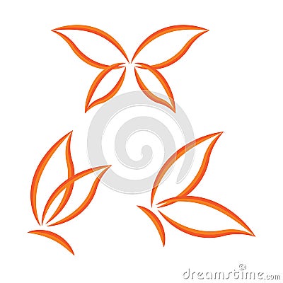 Wings butterfly set Vector Illustration