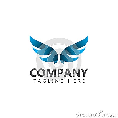 Wings Company Logo Vector Template Design Illustration Vector Illustration