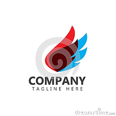 Wings Company Logo Vector Template Design Illustration Vector Illustration