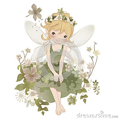 Wings of imagination: fairy clip Stock Photo