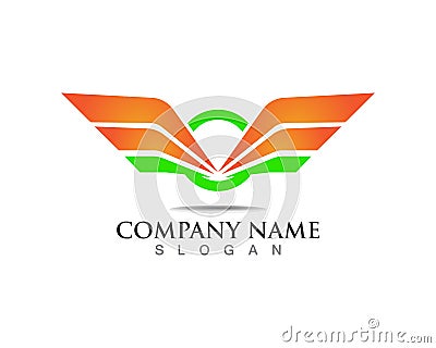 wings logo symbol for a professional designe Stock Photo
