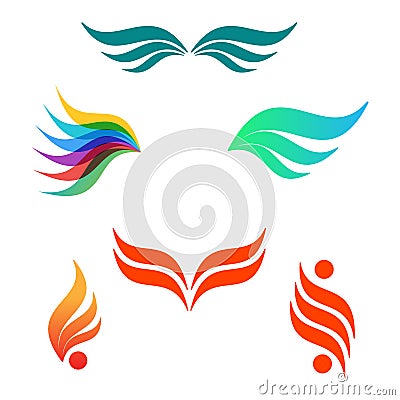 wings ornament vector abstract decoration icon lement Vector Illustration