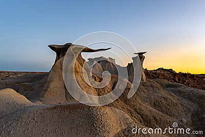 The Wings rock formation, Bisti/De-Na-Zin Wilderness Area, New Mexico, USA Stock Photo