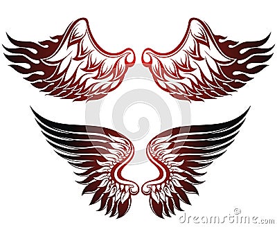 Wings set Vector Illustration