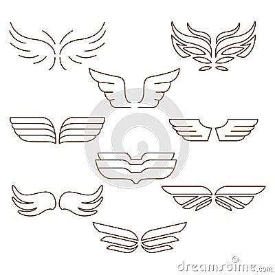 Wings Set Vector Illustration