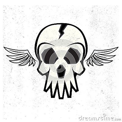 Wings skull logo Vector Illustration