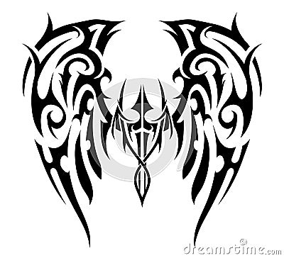 Wings tattoo tribal art Vector Illustration