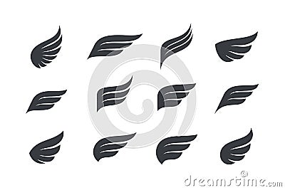 Wings vector Collection. Eagle bird heraldic flying Falcon Phoenix Hawk logo Vector Illustration