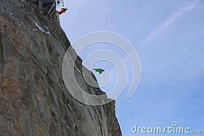 Wingsuit BASE Jumping Editorial Stock Photo