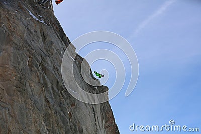 Wingsuit BASE Jumping Editorial Stock Photo