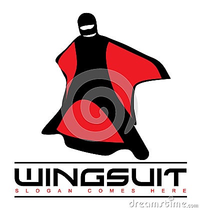 Wingsuit Logo Vector Illustration