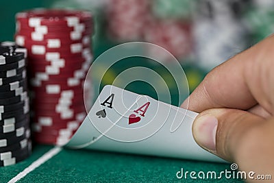 Wining Poker hand Stock Photo