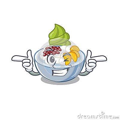 Wink anmitsu with in the character shape Vector Illustration