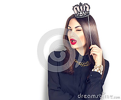 Winking model girl Stock Photo