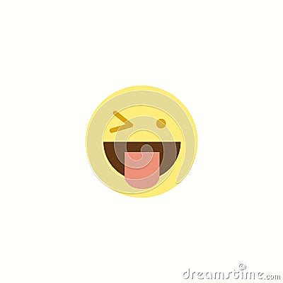 Winky face icon illustration emoji Cartoon Illustration