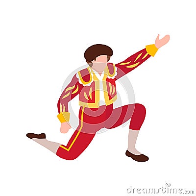 Winner Bullfighter Isometric Composition Vector Illustration