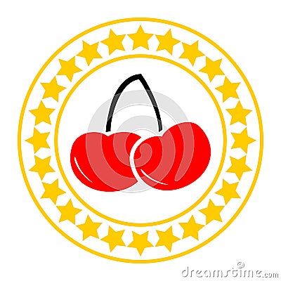 Winner Cherry icon. Vector illustration. Vector Illustration