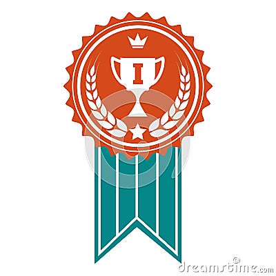 Winner colorful award badge Vector Illustration