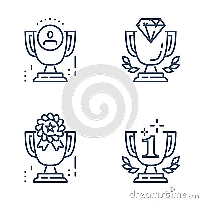 Winner cup, excellence award, employee of the month, job incentive program, work motivation Vector Illustration