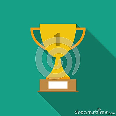 Winner cup flat symbol. Trophy cup icon Vector Illustration