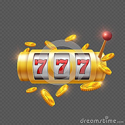 Winner gambling with slot machine Vector Illustration