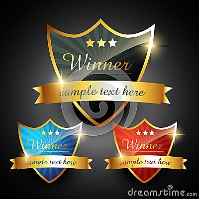 Winner label Vector Illustration