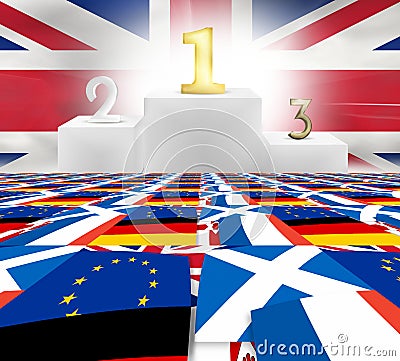 Winner loser united kingdom flags fpr example brexit winner Stock Photo