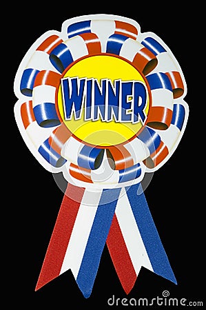 Winner ribbon - with clipping path Stock Photo