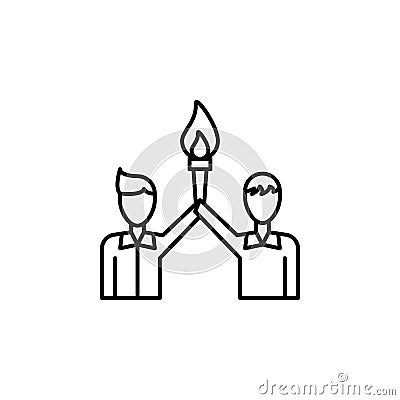 Winner, team, fire icon. Simple line, outline vector elements of teamwork for ui and ux, website or mobile application Stock Photo