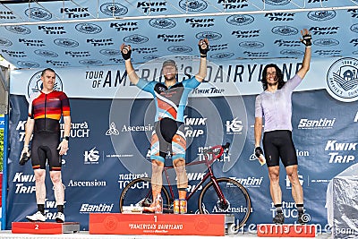 Winners atop podium at washington highlands criterium Editorial Stock Photo