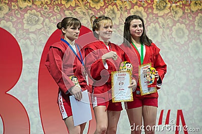 Winners category of women 48 kg Editorial Stock Photo