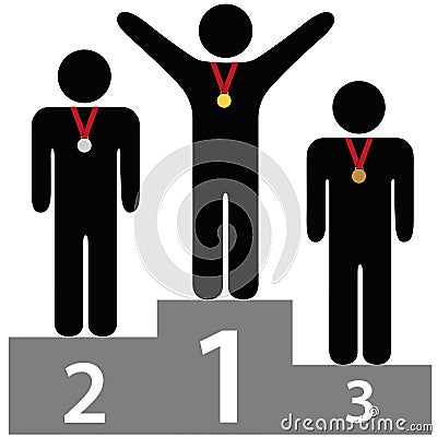 Winners first second third place awards podium Vector Illustration