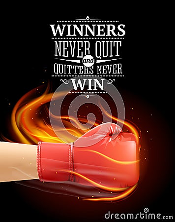 Winners And Quitters Quotes Vector Illustration