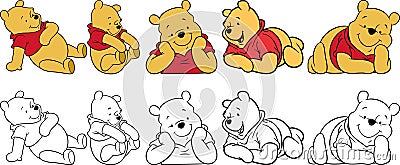 winnie the pooh, Pooh Bear Vector Illustration