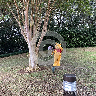 Winnie the Pooh in the woods at EPCOT in Disney World Orlando, Florida Editorial Stock Photo