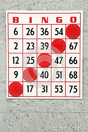 Large bingo cards and chips