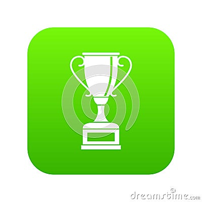 Winning gold cup icon digital green Vector Illustration