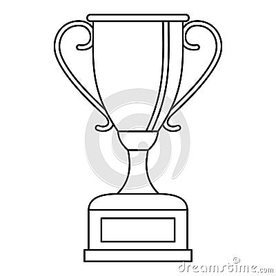 Winning gold cup icon, outline style Cartoon Illustration