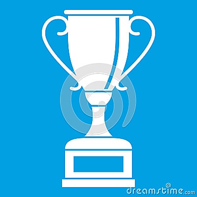 Winning gold cup icon white Vector Illustration