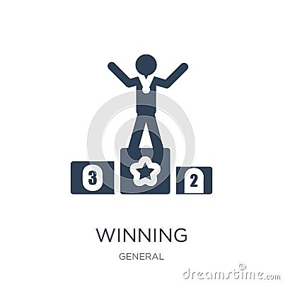 winning icon in trendy design style. winning icon isolated on white background. winning vector icon simple and modern flat symbol Vector Illustration