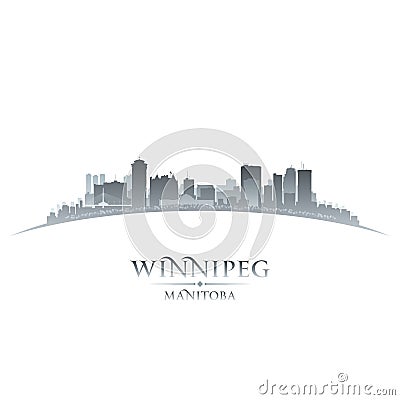 Winnipeg Manitoba Canada city skyline silhouette white background Vector Illustration