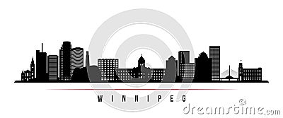 Winnipeg skyline horizontal banner. Vector Illustration