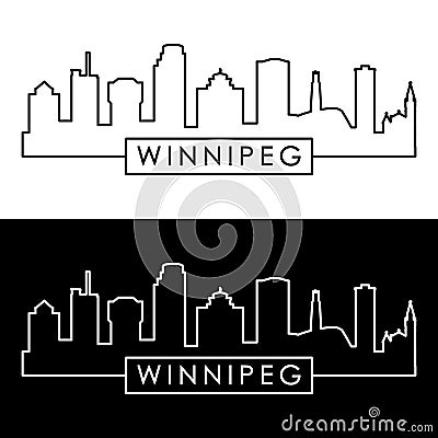 Winnipeg skyline. Linear style. Vector Illustration