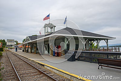 Winnipesaukee Scenic Railroad in Weirs Beach, NH, USA Editorial Stock Photo