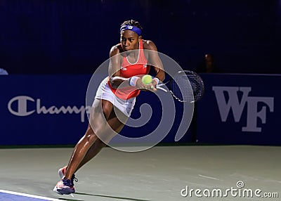 Coco Gauff at the Winston-Salem Open Editorial Stock Photo