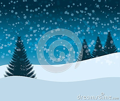 Winte time and snow Vector Illustration
