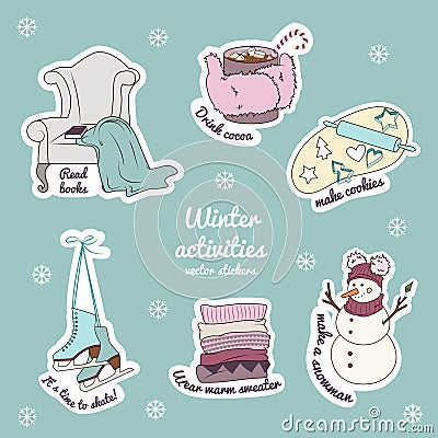 Winter activities Vector Illustration