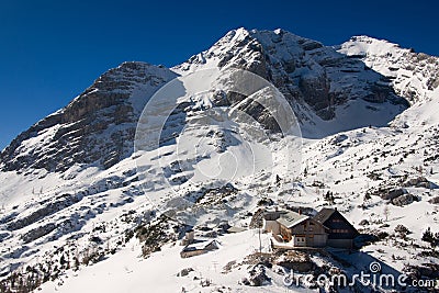 Winter alpine view Stock Photo