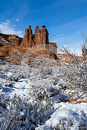 Winter in Arches National Park Stock Photo