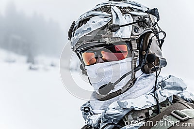 Winter arctic warfare Stock Photo